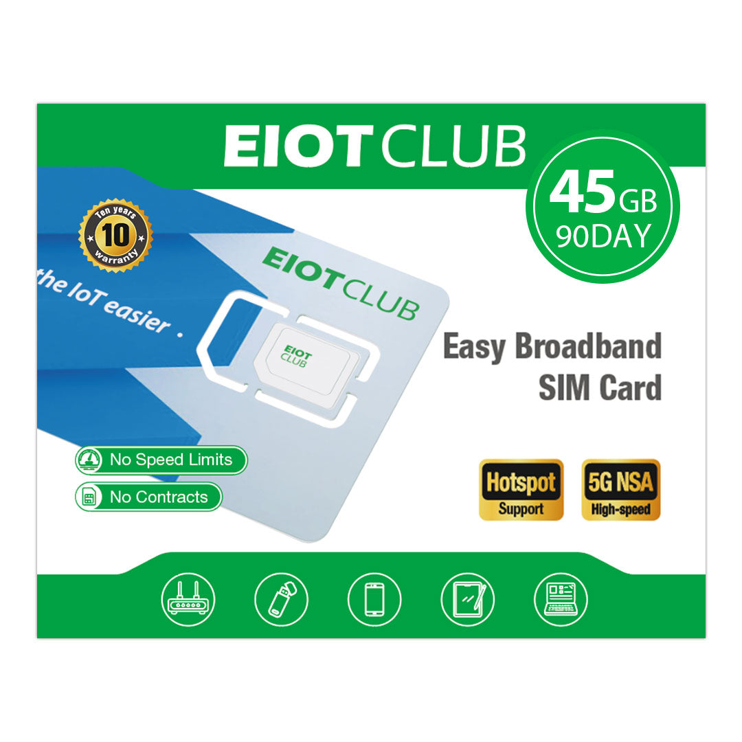 EIOTMART × EIOTCLUB Easy Broadband SIM Card, 5G LTE Prepaid Data SIM Card – AT&T Compatible, Perfect for Heavy Data Users