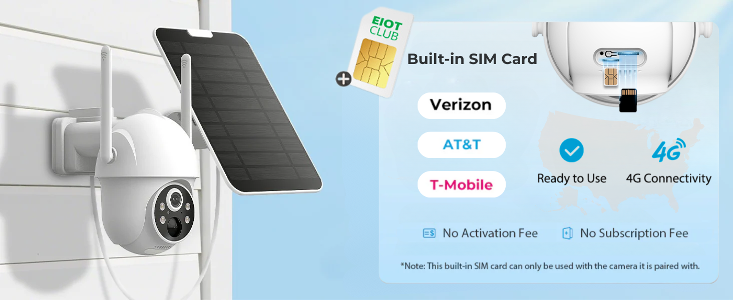 Cell Camera Sim Card Cellular Security Camera with 3-Year Unlimited Data - No WiFi Needed ...