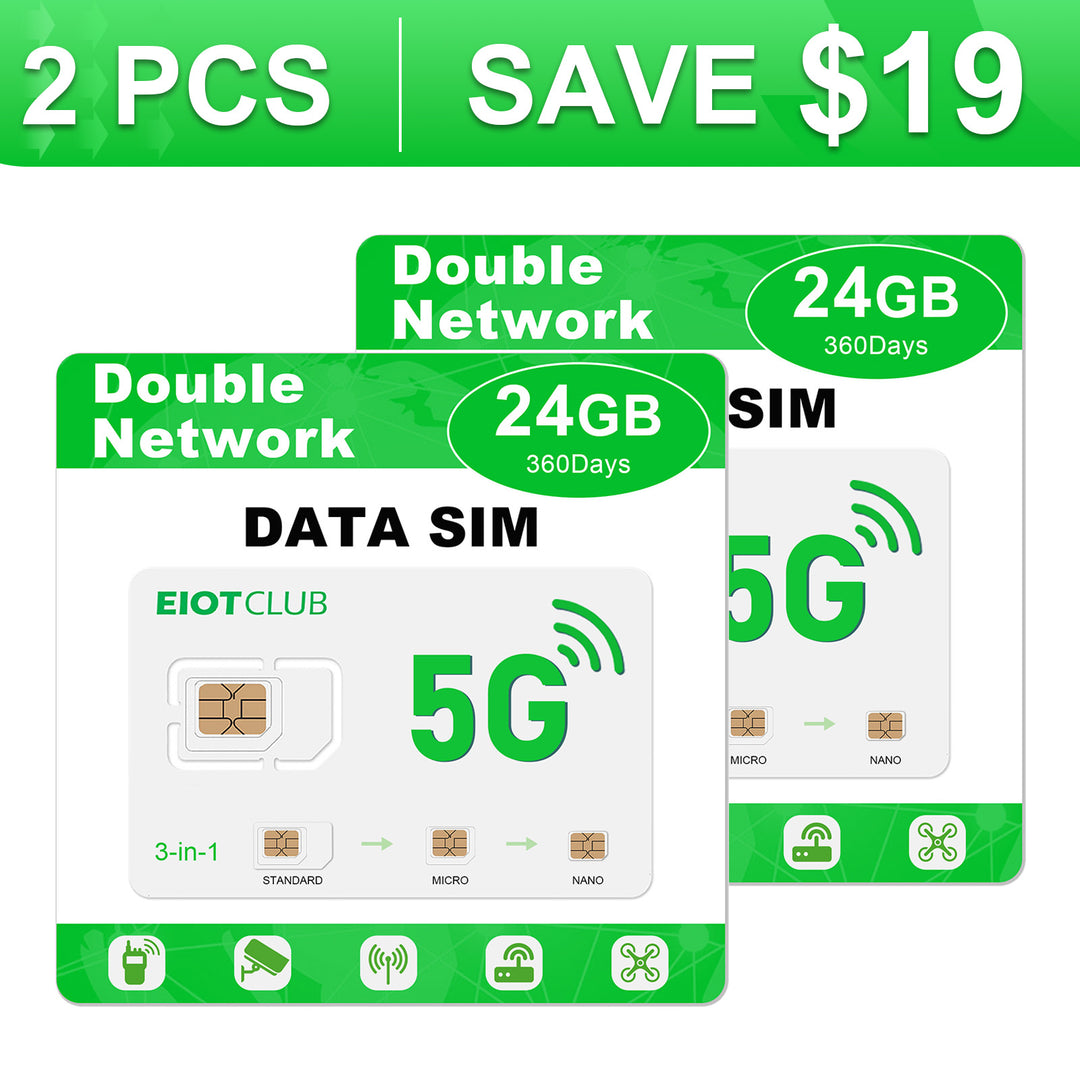 2 pcs prepaid sim card 24gb