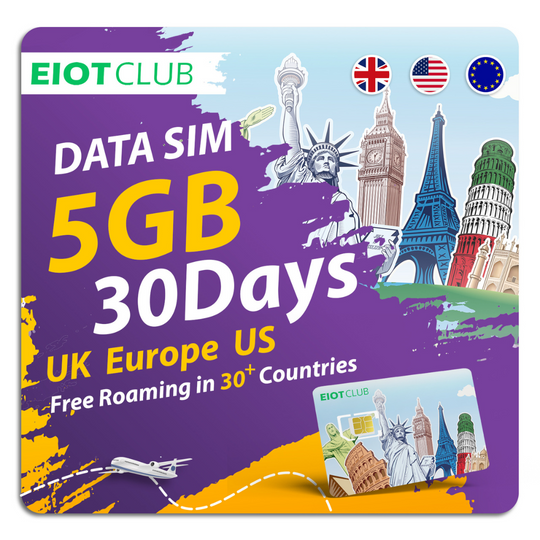 EIOTMART × EIOTCLUB Prepaid Europe SIM Card - 4G/5G in European Countries and Beyond