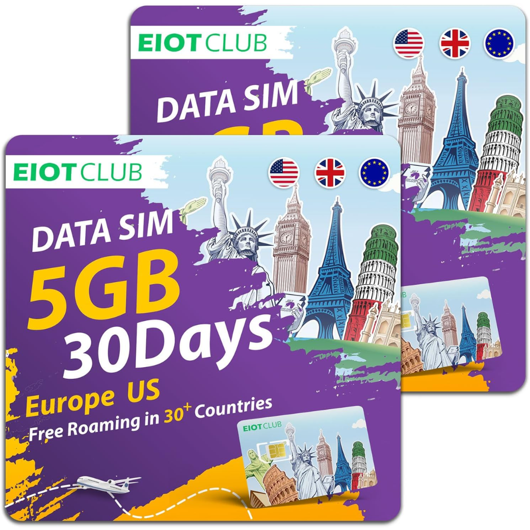 EIOTMART × EIOTCLUB Prepaid Europe SIM Card - 4G/5G in European Countries and Beyond