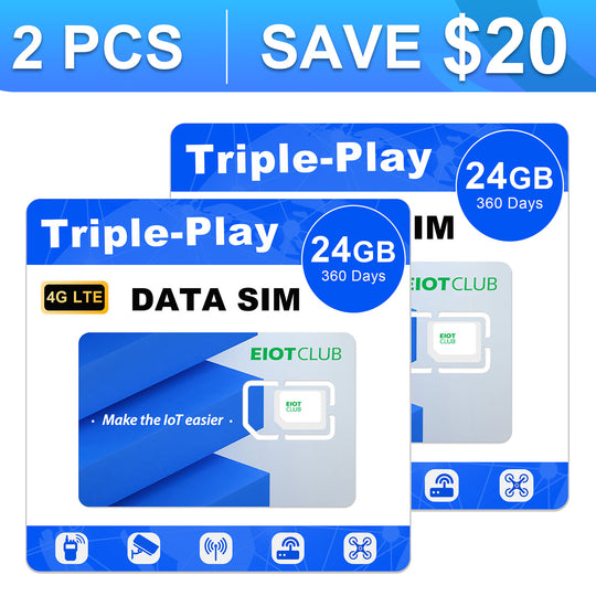 2 pcs prepaid sim card 24gb