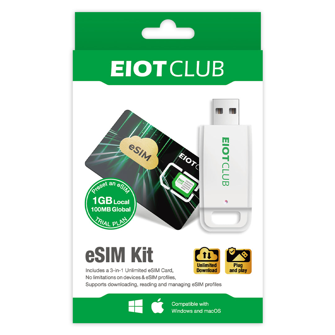 EIOTCLUB Physical eSIM Card and Card Reader Set | Unlimited Downloads ...