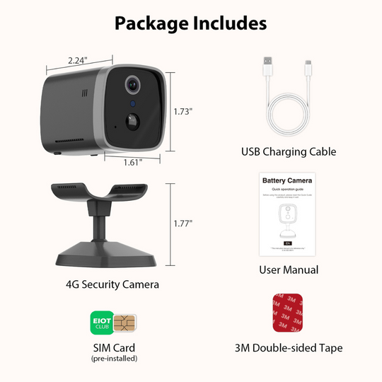 4G Mini Security Camera with SIM Card