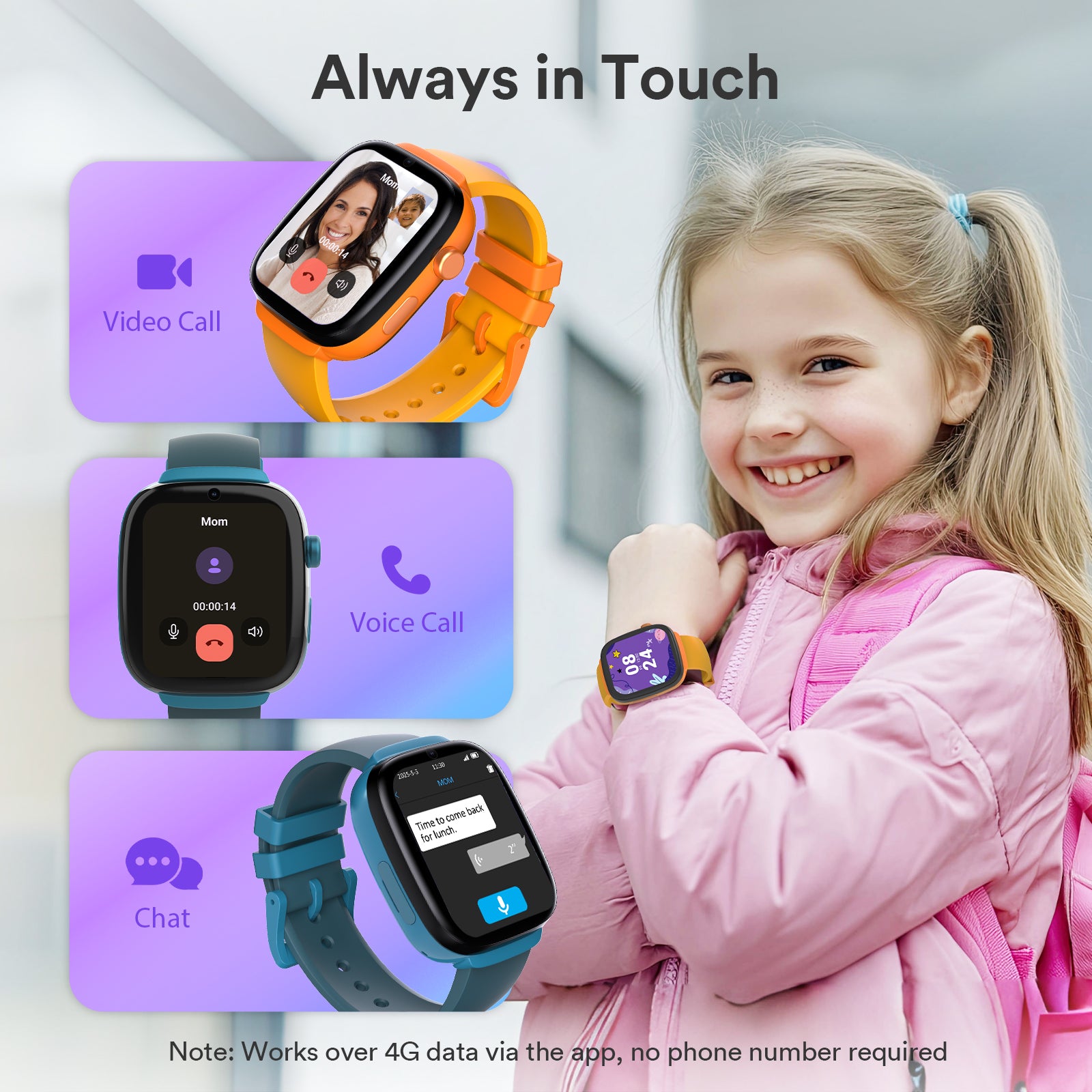 のり liantaiqianye119 4G Kids Smart Watch with SIM Card | GPS & SOS – EIOTMART